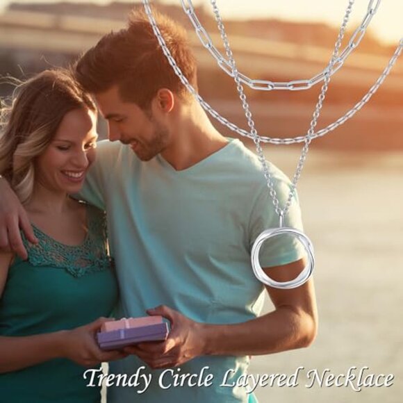 Sterling Silver Triple Layered Necklace Boho Chic Adjustable Long Pendant - Picture 7 of 7